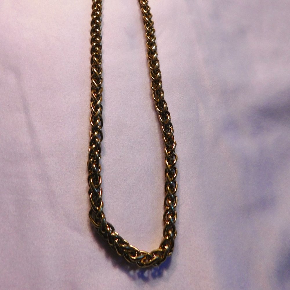 Vintage Gold Tone Rope Chain Necklace